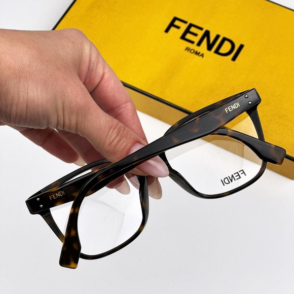 Fendi FE50004I 052 Eyeglasses Havana Square Women FE 50004I - Picture 3 of 13